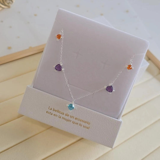 Multiple Crystal Color Bear Necklace