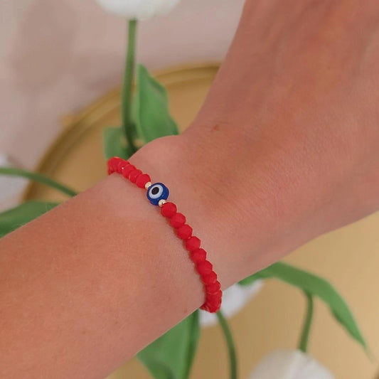 Mal de ojo blue eye shiny beads