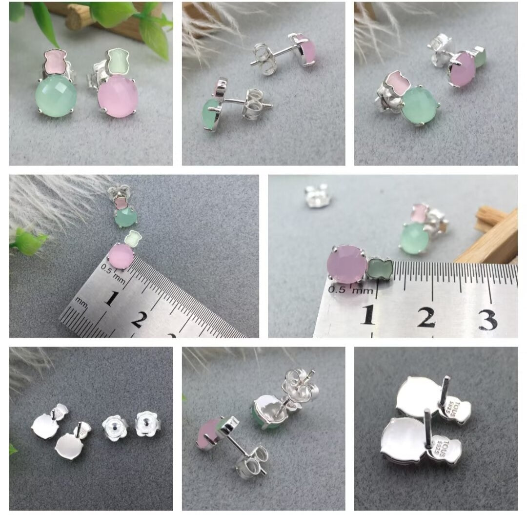 Inverted two color bear Earrings