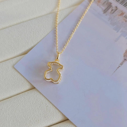 Clear Bear Gold Necklace