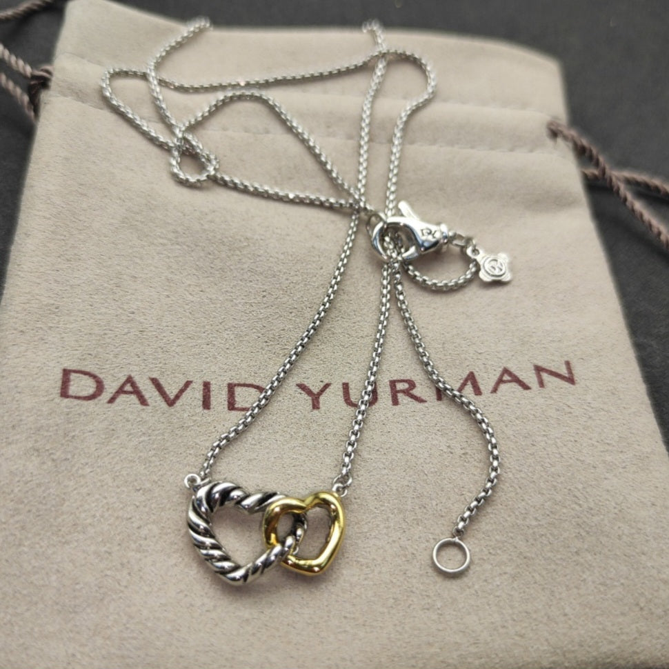 D Heart Two Tone Necklace