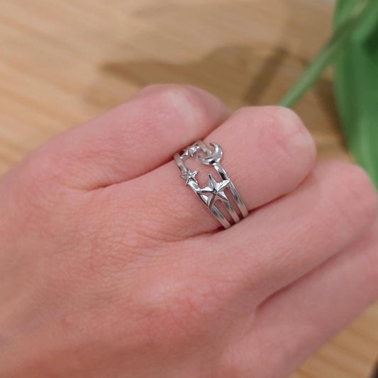 Estrella y Luna Adjustable Ring