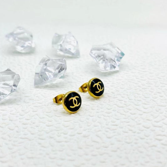 C Black Earrings