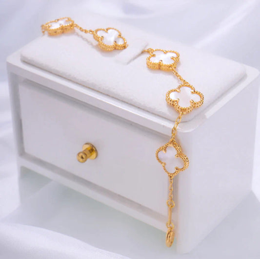 V Plain White Bracelet