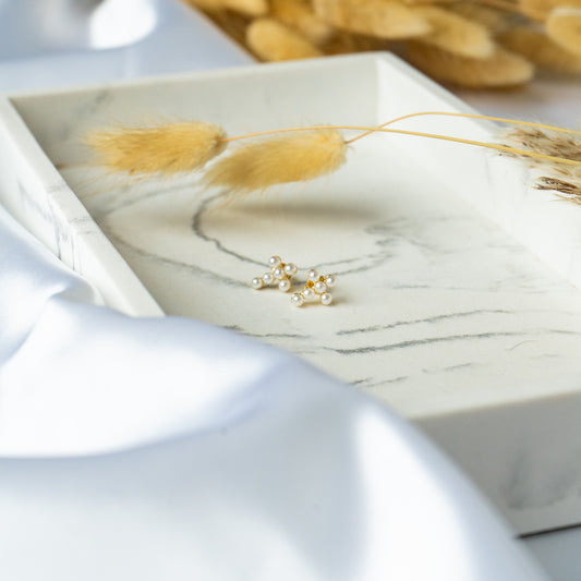 Perlita Small Cross Earrings