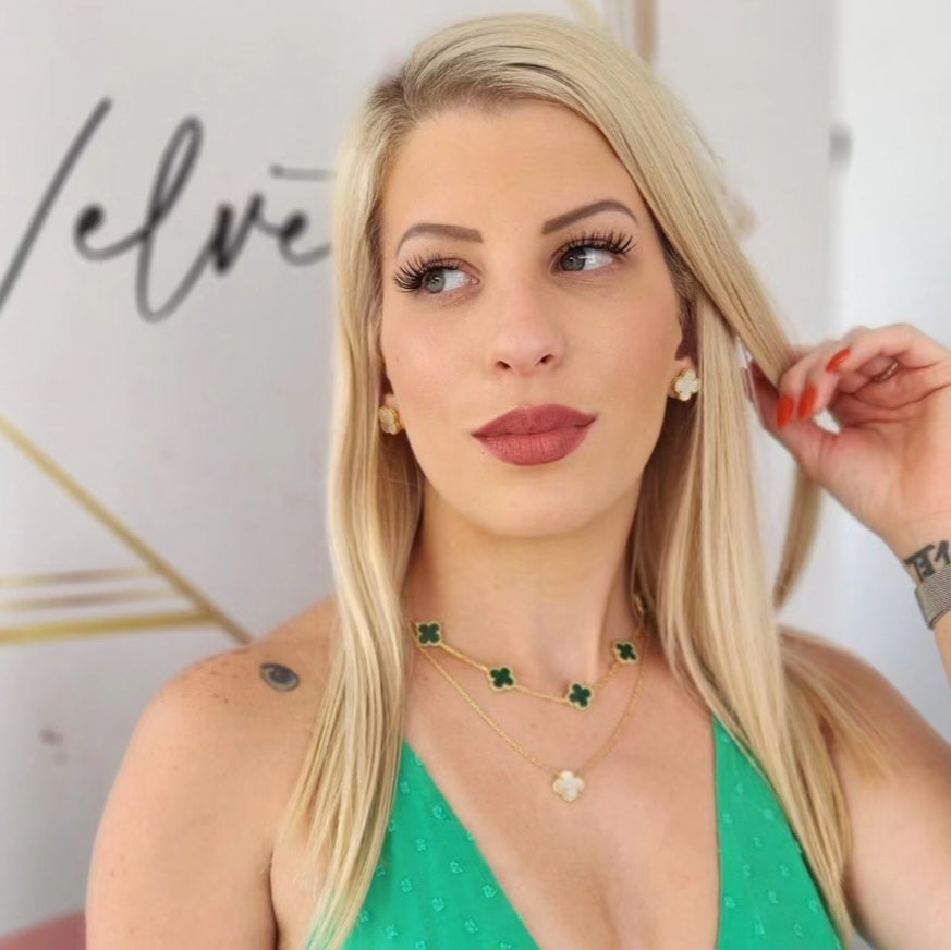 V Green Multiple Clover Necklace