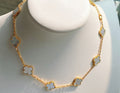 V White Multiple Clover Necklace