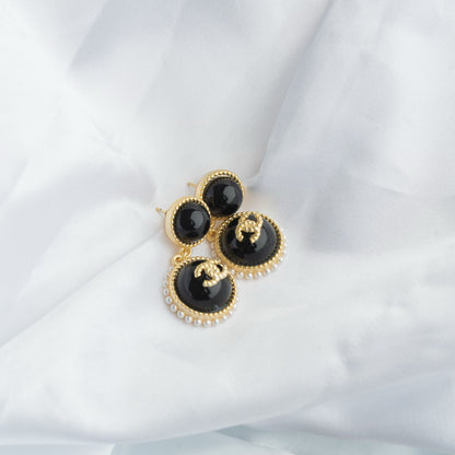 Black Pearled Emi Earrings