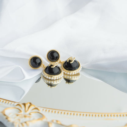 Black Pearled Emi Earrings