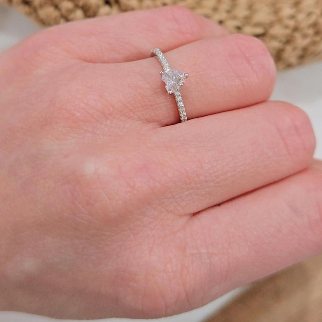 Baby Pink Crystal Heart Ring