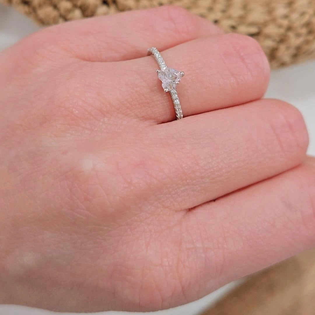 Baby Pink Crystal Heart Ring