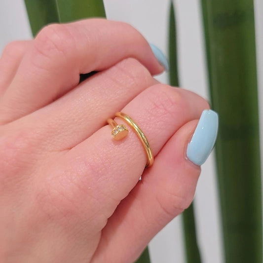Single Nail Ring Gold Plated