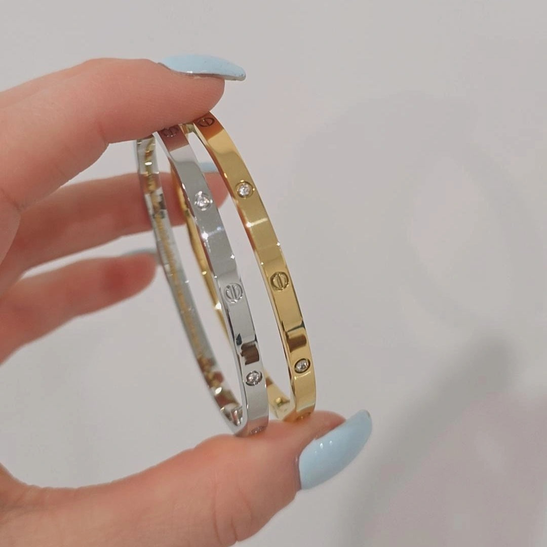 C Thin Bracelets with diamond