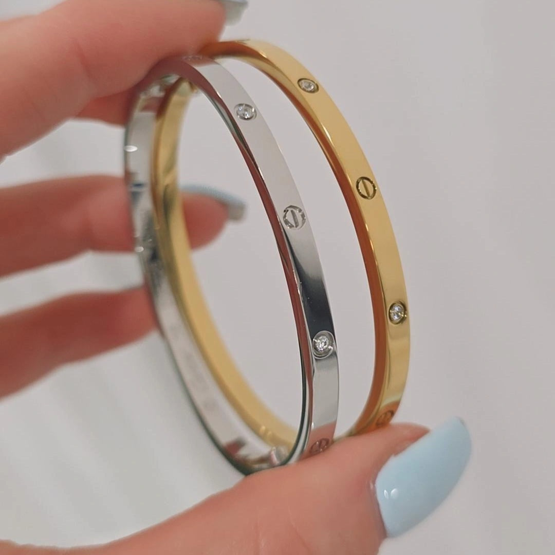C Thin Bracelets with diamond