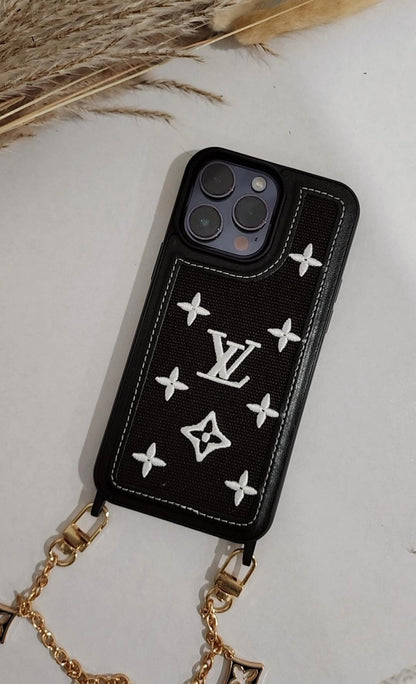 Black IPhone 14 Pro Max includes Cross Body Chain & Separate Chain Holder