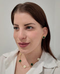 V Multiple Green with Zirconia Necklace