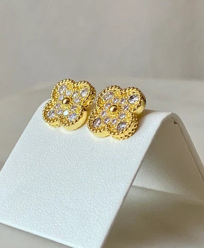 Zirconia Gold Earrings