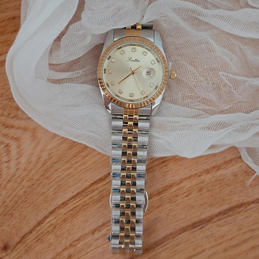 Two Tone Round Watch