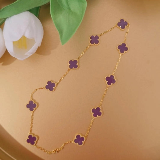 V Multiple Purple Necklace