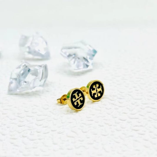 T Black Earrings