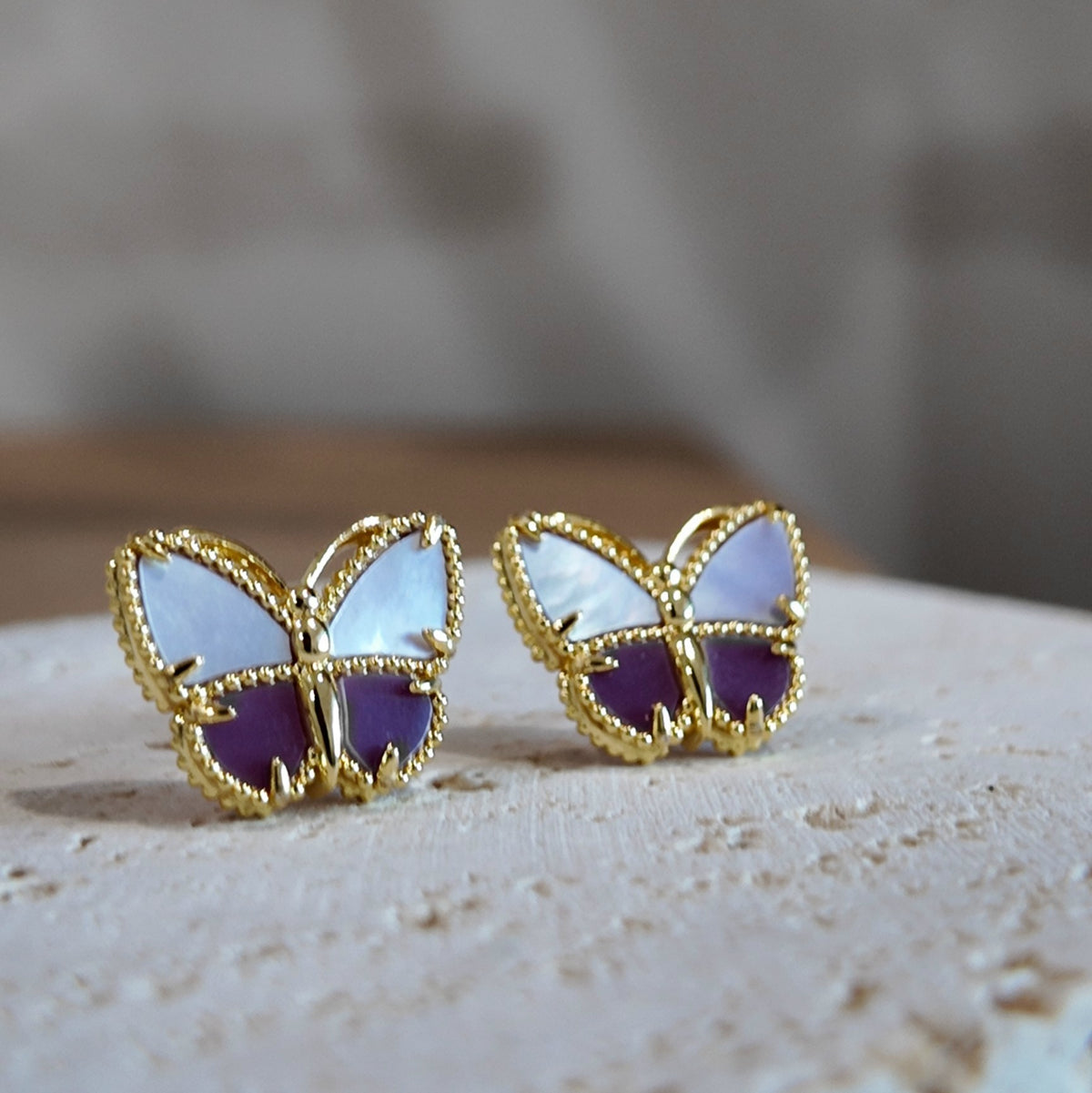 Purple & Pink Butterfly Earrings