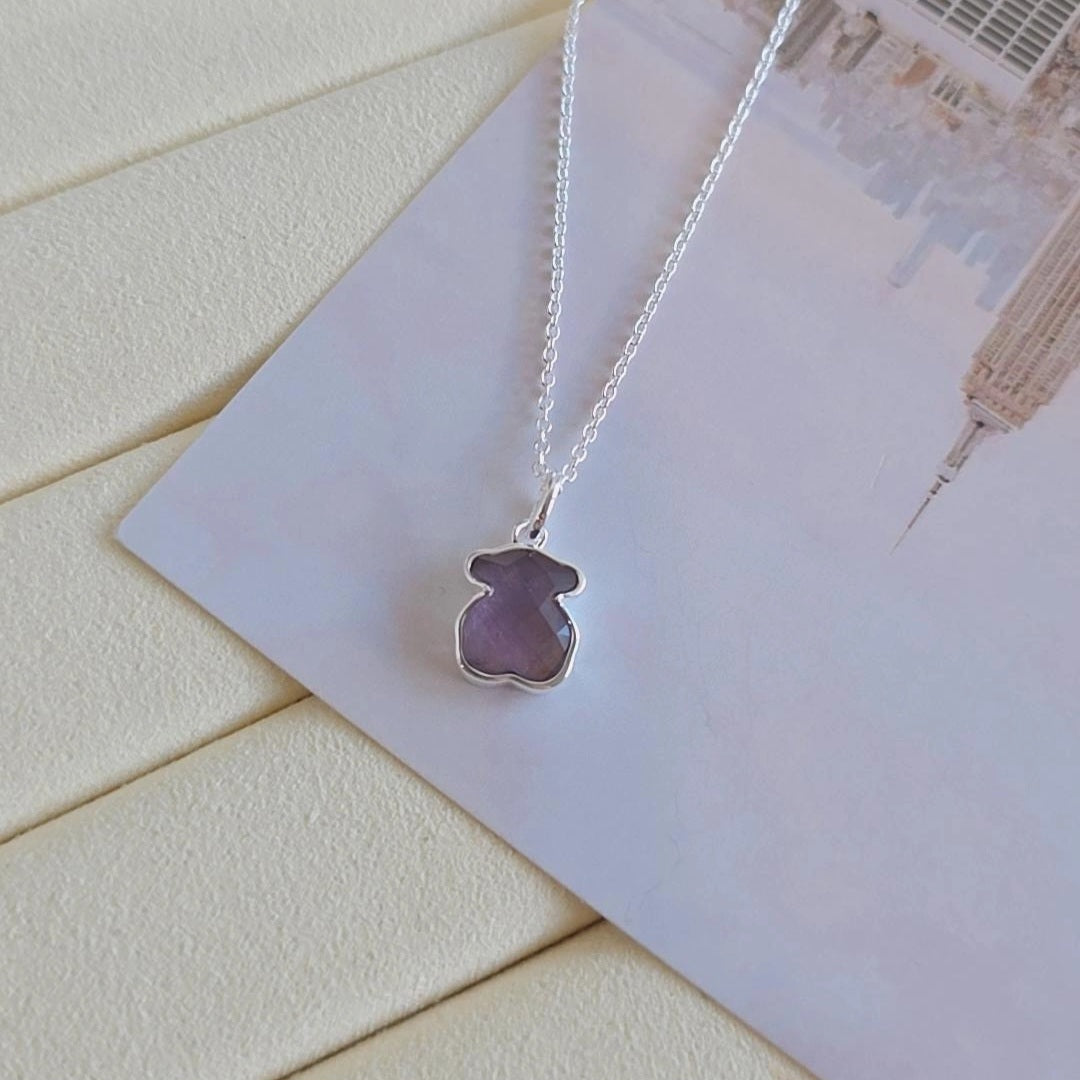 Purple Bear Necklace