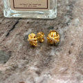 D y gold earrings