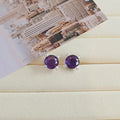 Purple Medium Crystal Earrings