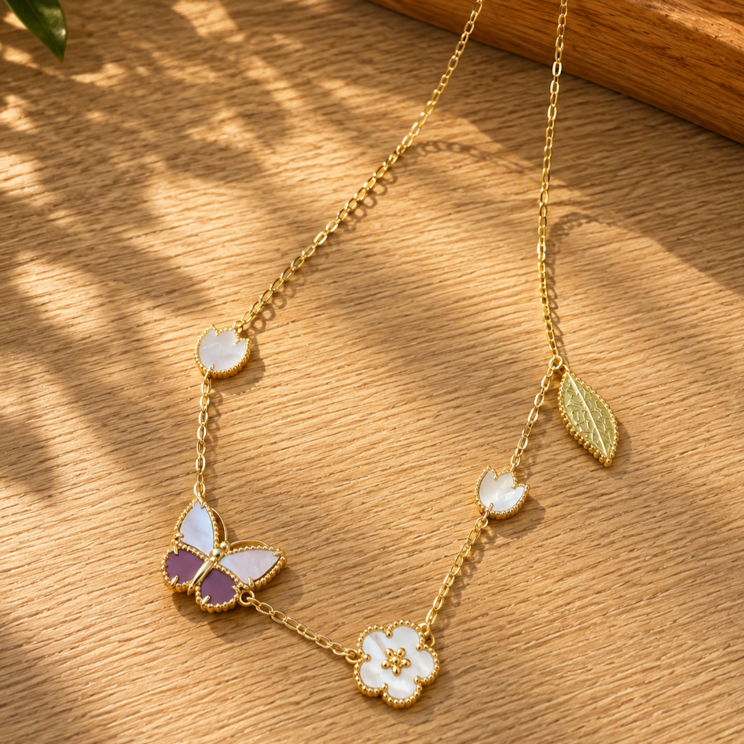 Purple Butterfly Necklace