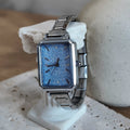 Silver Blue Spandex Watch