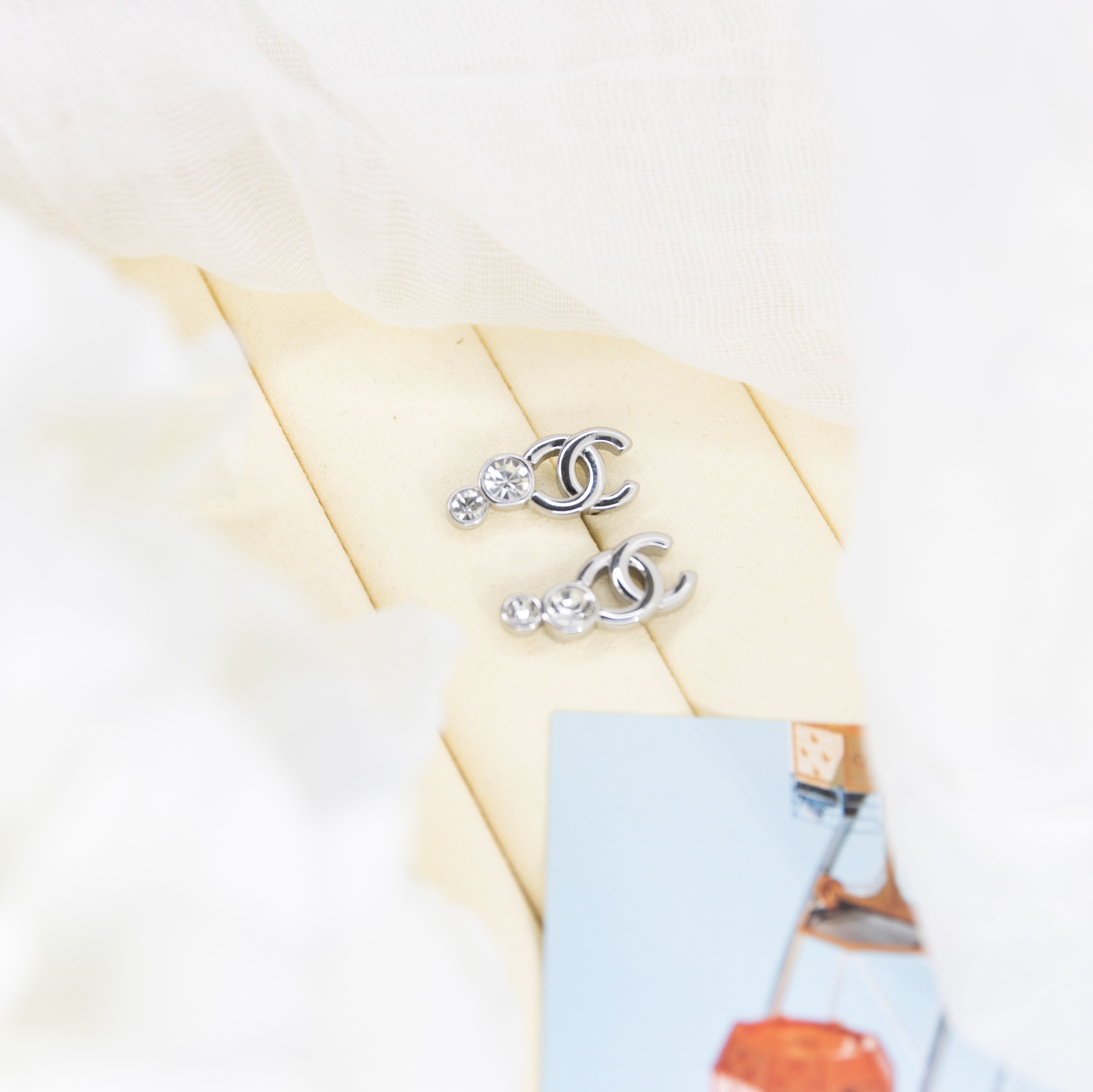 C Silver Earrings