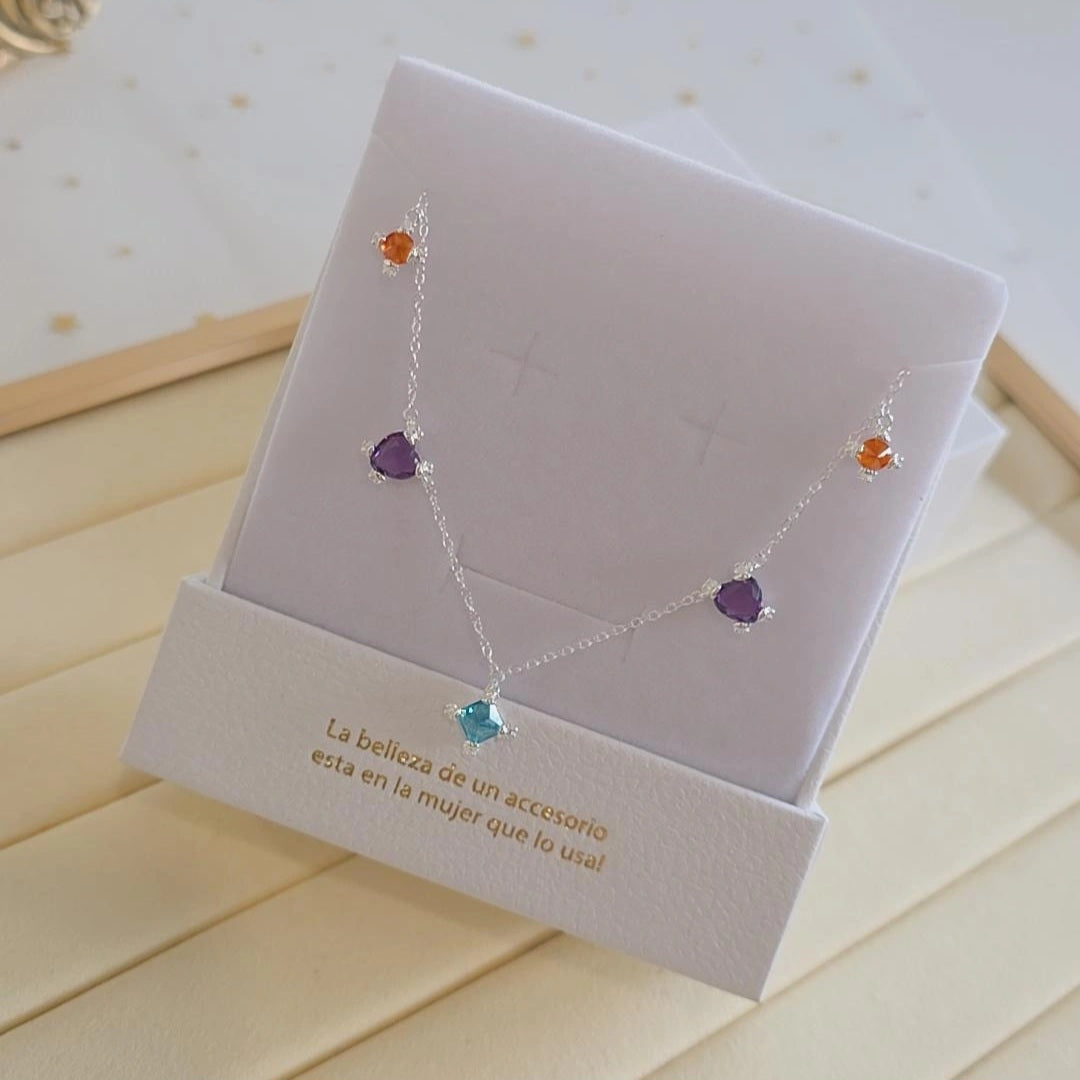 Multiple Crystal Color Bear Necklace