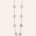 V Plain Multiple Silver Necklace