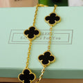 V Black  Multiple Clover Necklace