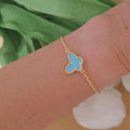 Blue gold butterfly bracelet