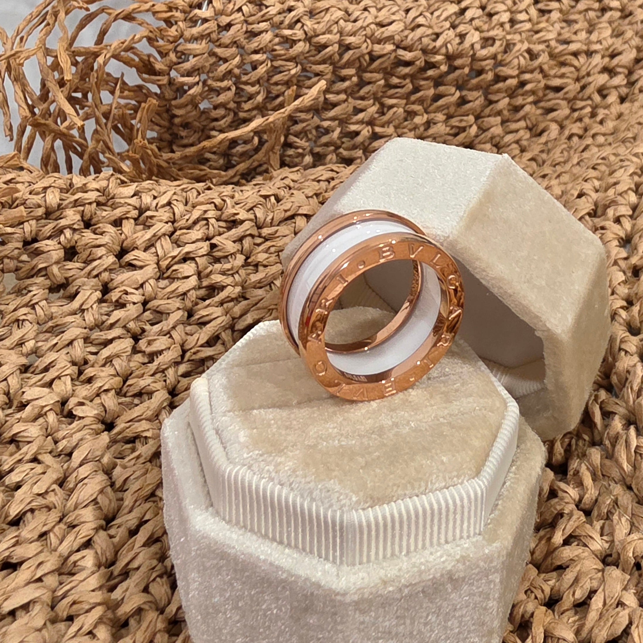B V Rose Gold Ring