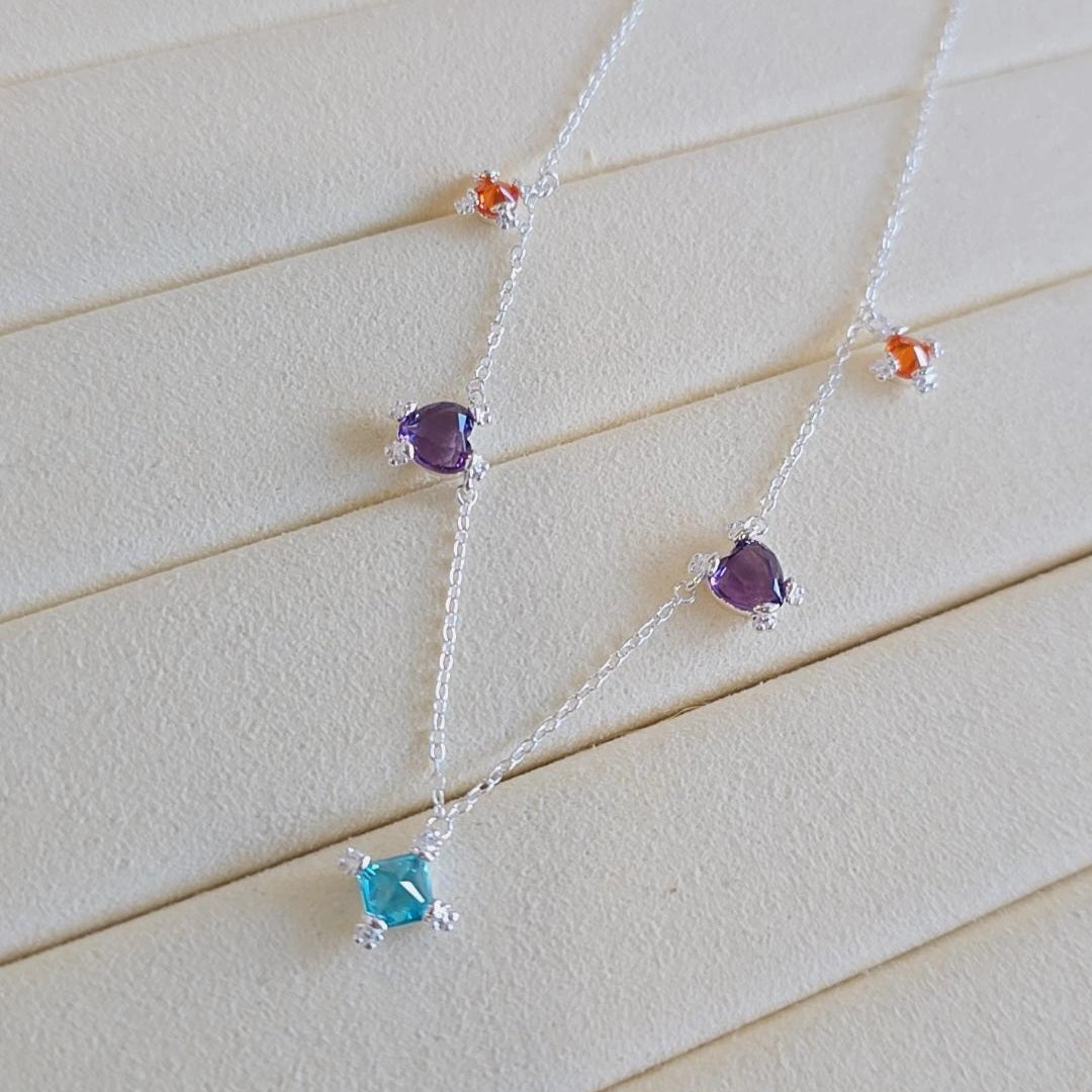 Multiple Crystal Color Bear Necklace