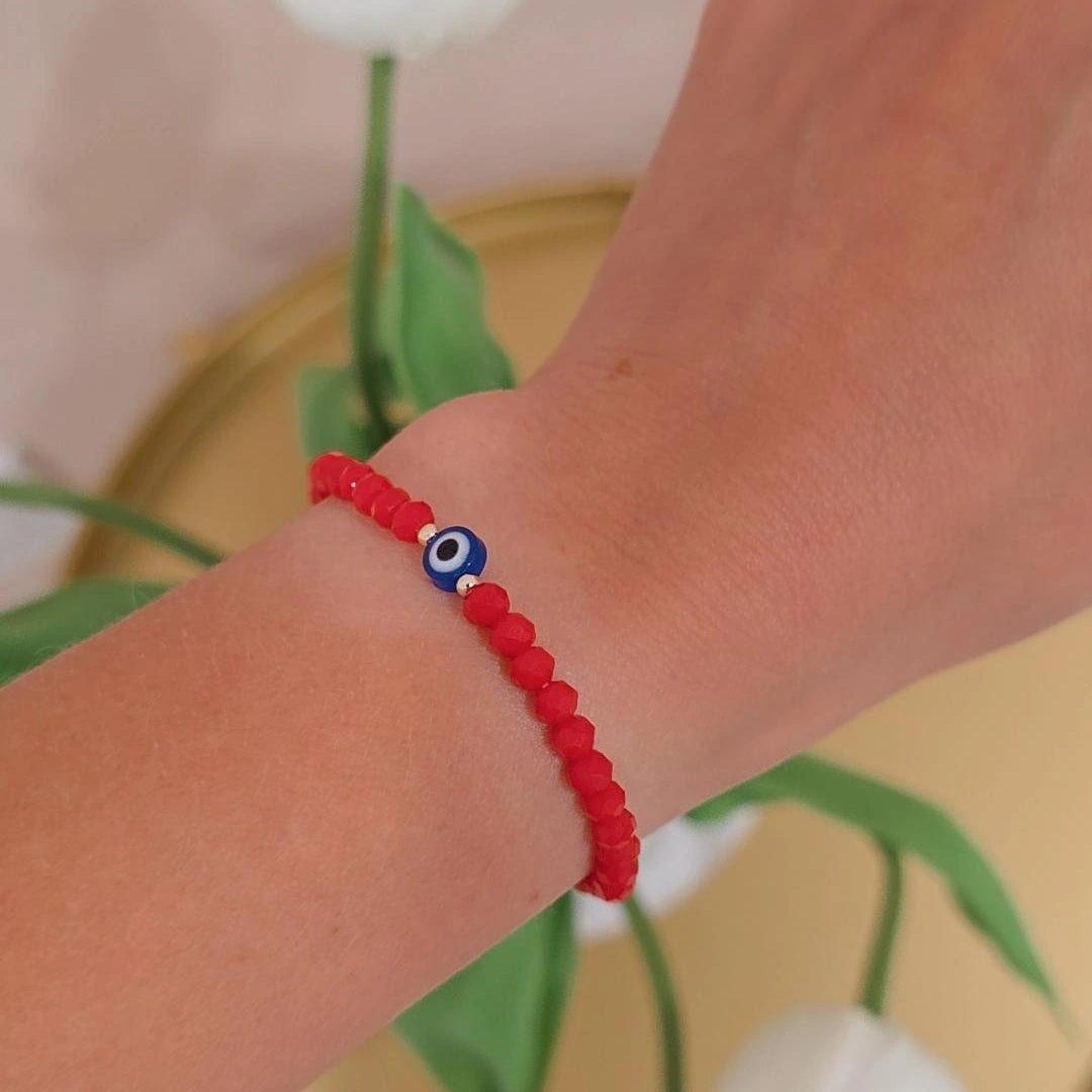 Mal de ojo blue eye shiny beads