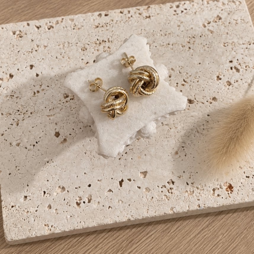 Knot Earrings 10K Gold