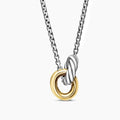 Two tone circle D Y Necklace