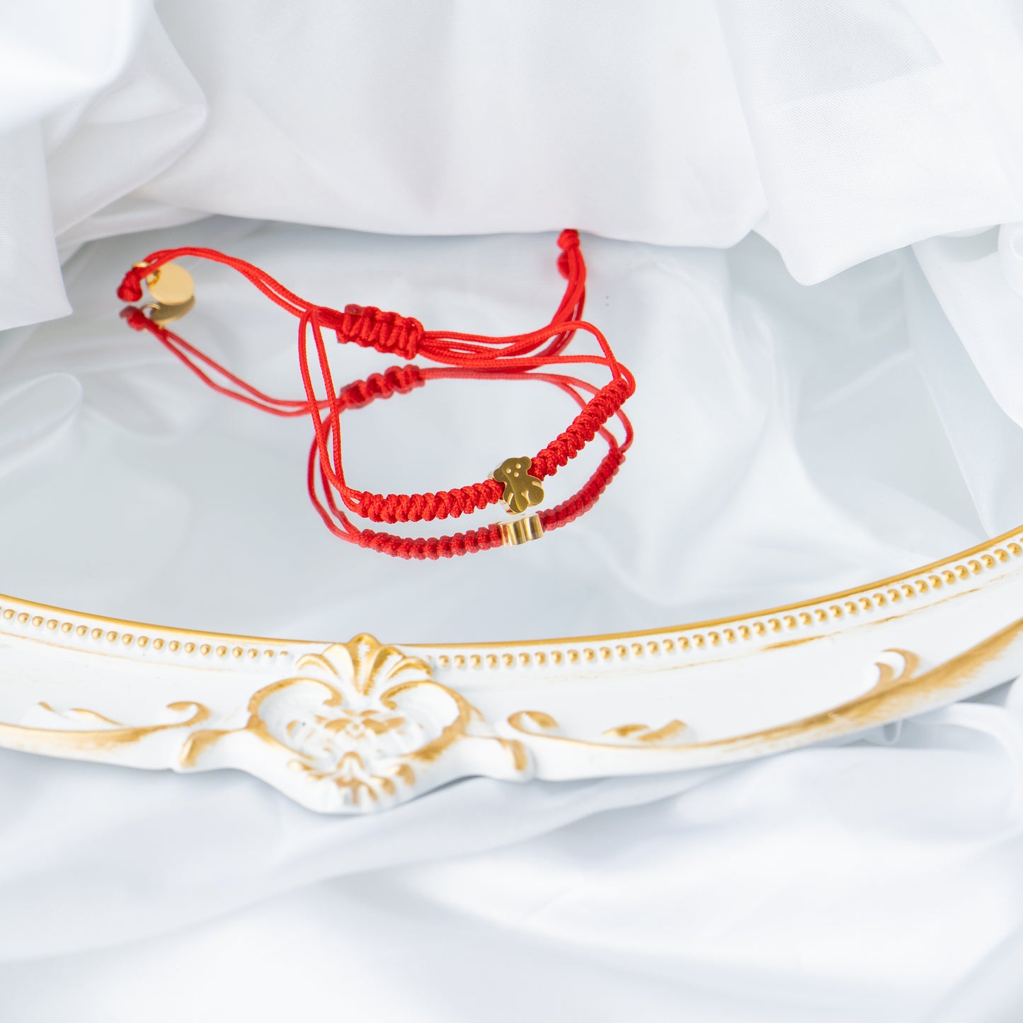 Bear Red String *Stainless Steel*