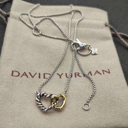 D Heart Two Tone Necklace