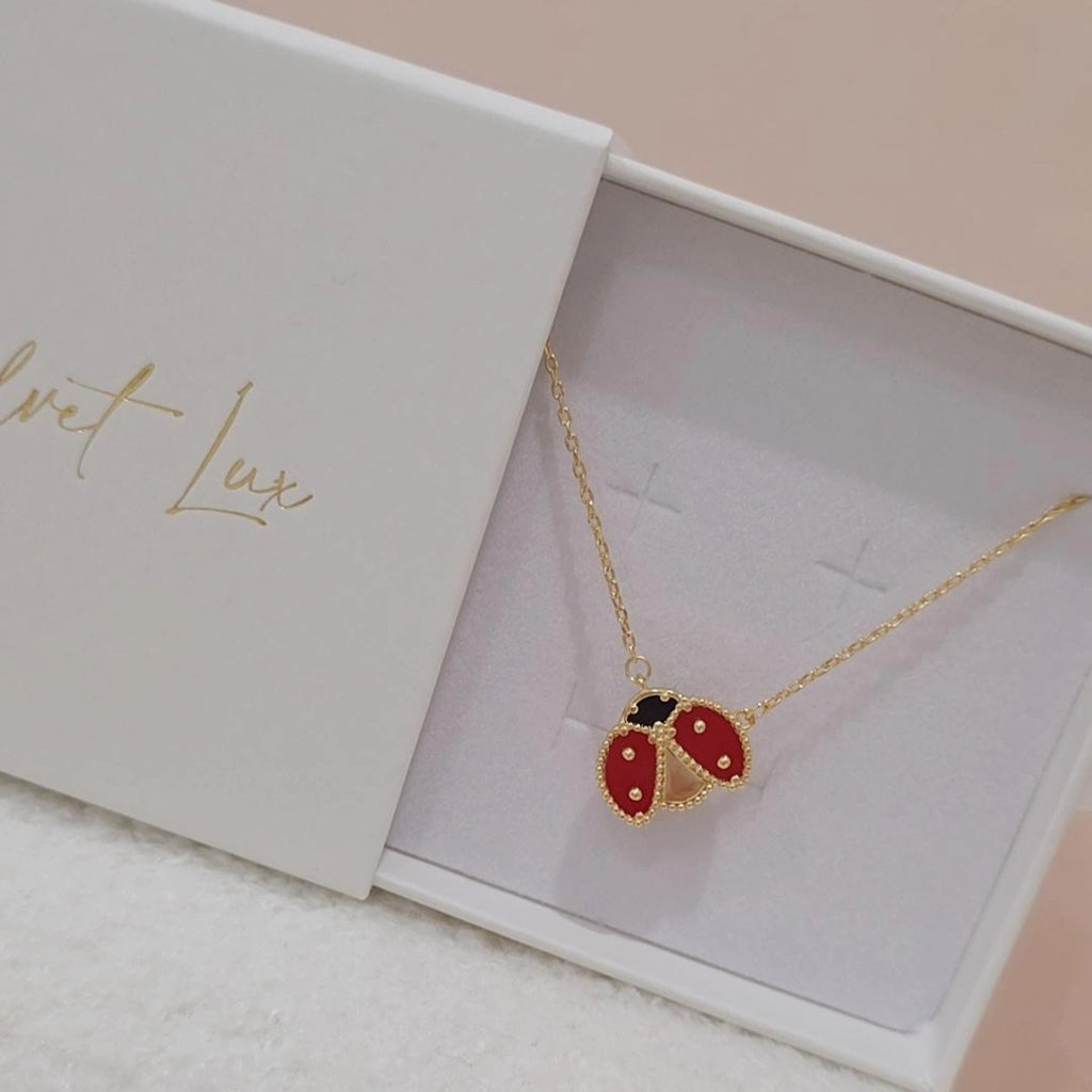 Gold Lady Bug Necklace