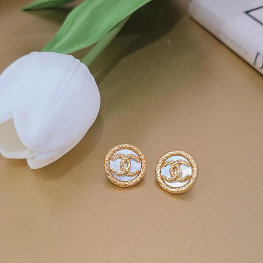 Clara White Earrings