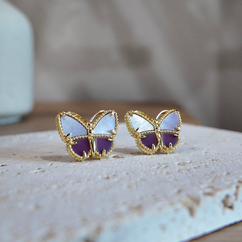 Purple & Pink Butterfly Earrings