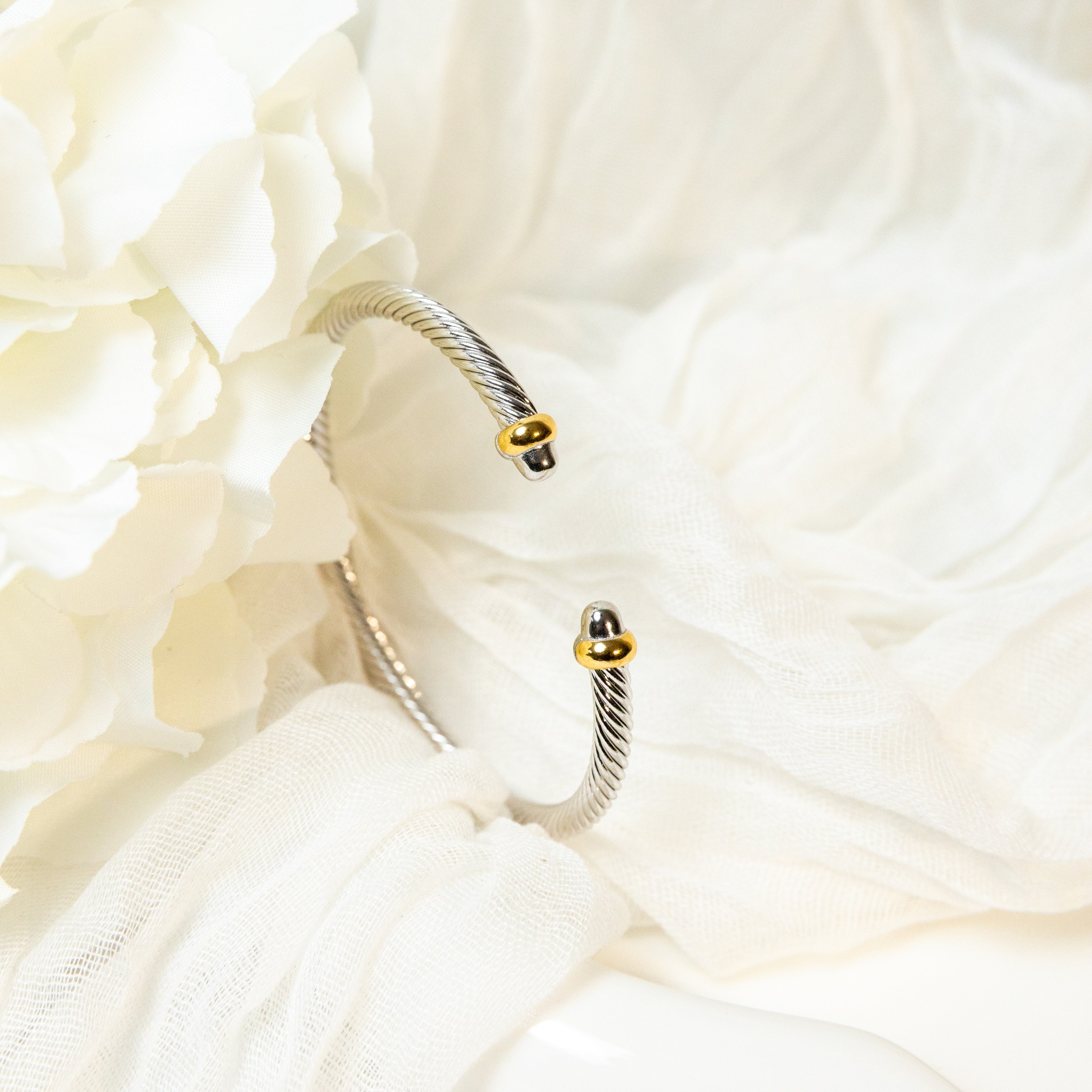 D Y 2 Tone Thin Bracelet