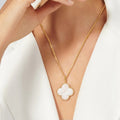 V Long White Double Necklace