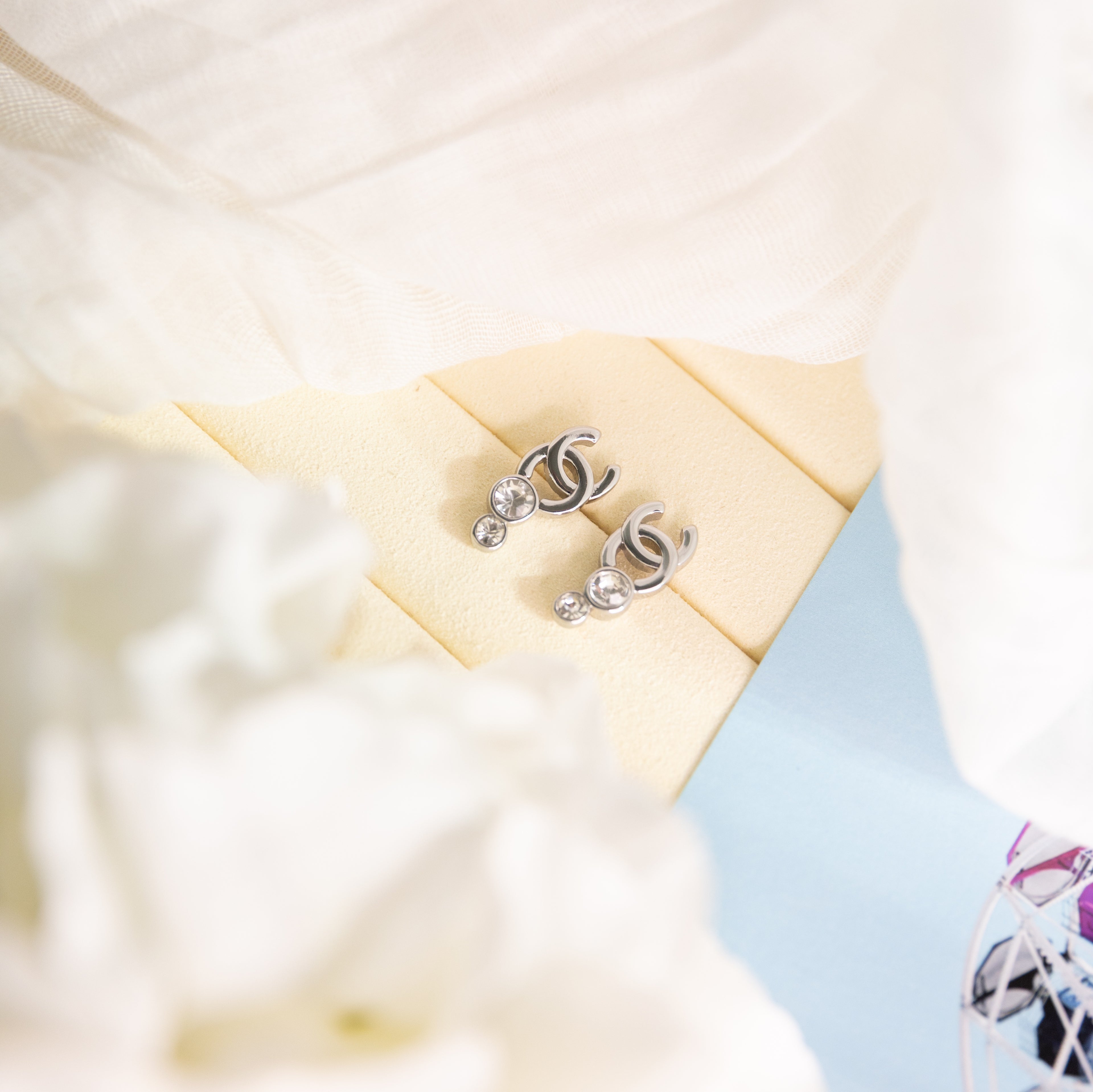 C Silver Earrings