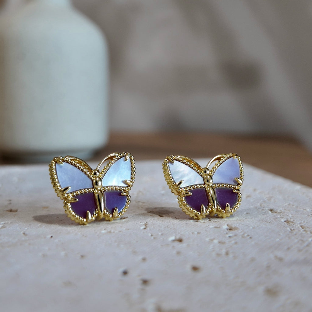 Purple & Pink Butterfly Earrings