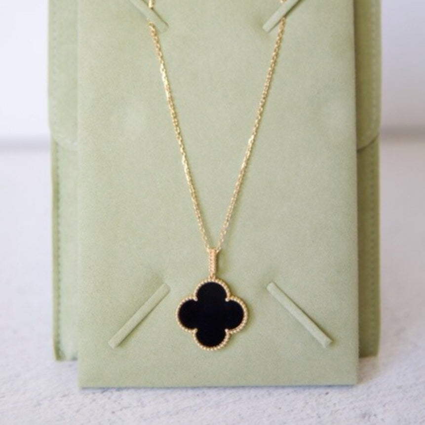 V Long Black Necklace